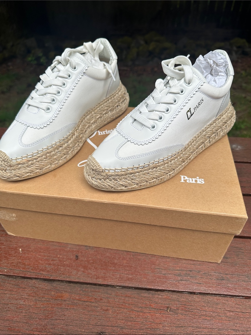 Christian Louboutin espadrille sneakers. white size 37